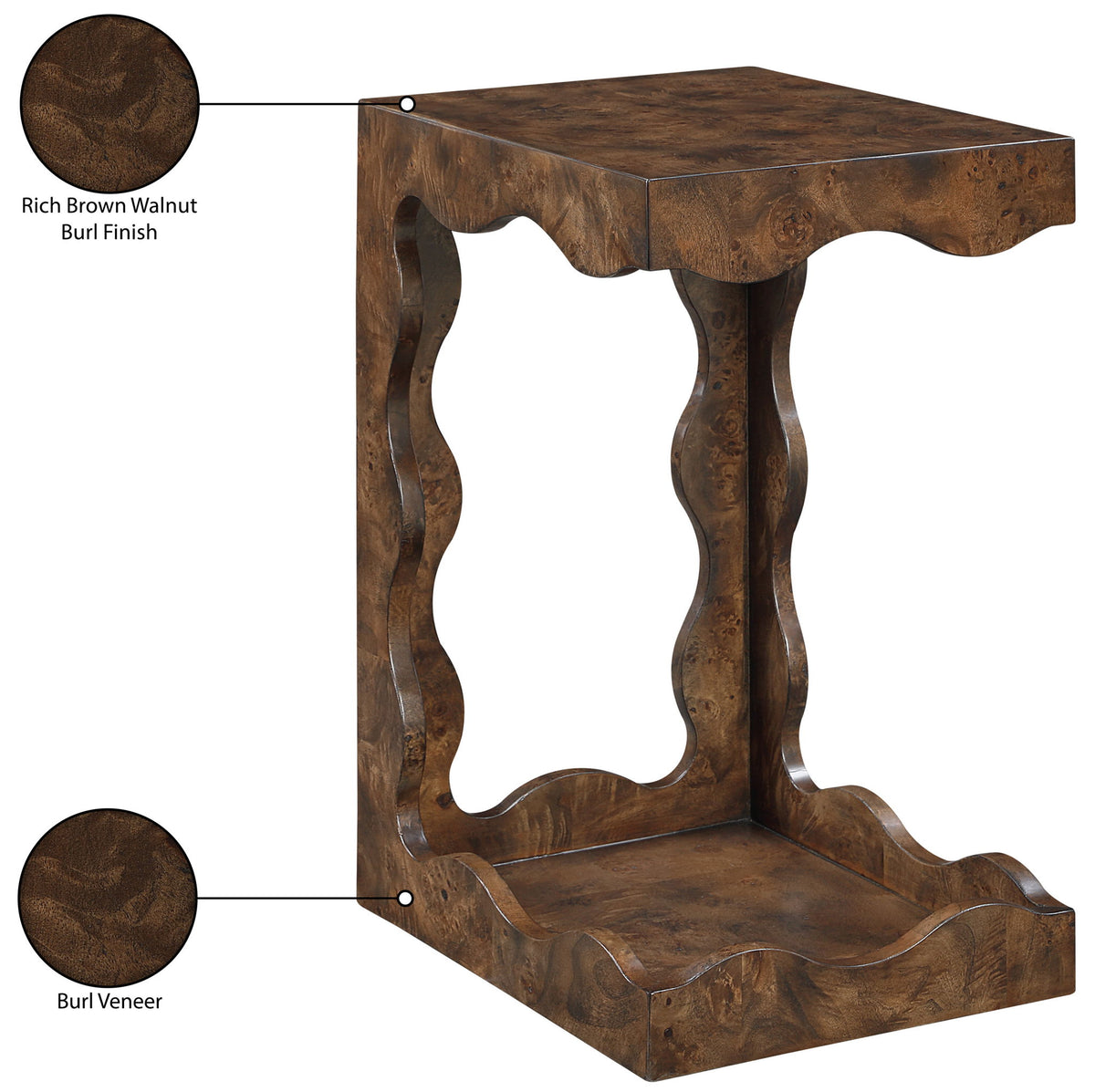 Vassa - Burl Veneer End Table