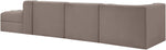 Rummi - Velvet Performance Fabric Upholstered 4 Piece Modular Sectional With Reverse Corner Chair