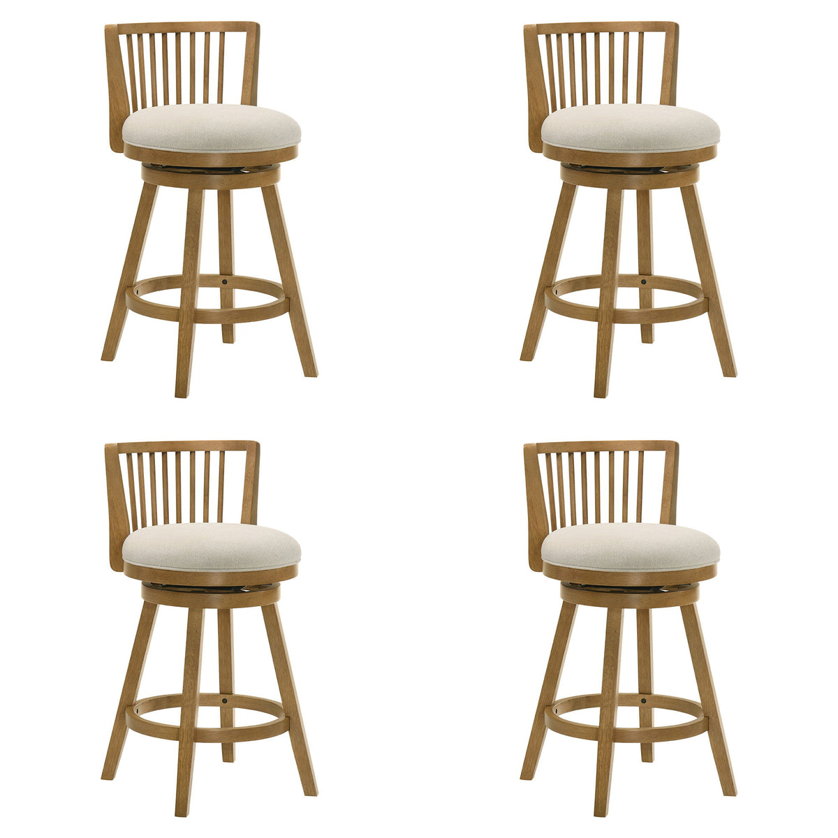 Harper - 30" Amber Glow Bar Height Rubberwood Swivel Barstool