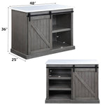 Gauri - Kitchen Island - Marble Top Top & Gray Oak