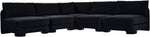 Hammond - Velvet Performance Fabric Upholstered 5 Piece Armless Sectional