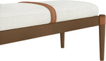 Nara - Linen Textured Fabric Upholstered Bench - Painted Brown Walnut