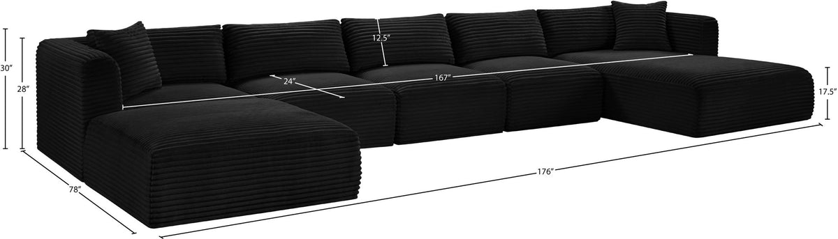 Shaggy - Fabric 6 Piece Modular Sectional With Chaise