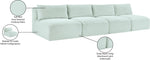 Shaggy - 4 Seat Modular Armless Sofa