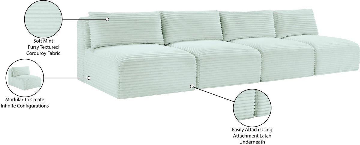 Shaggy - 4 Seat Modular Armless Sofa