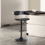Larisa - Adjustable  Wood Bar Stool - Black