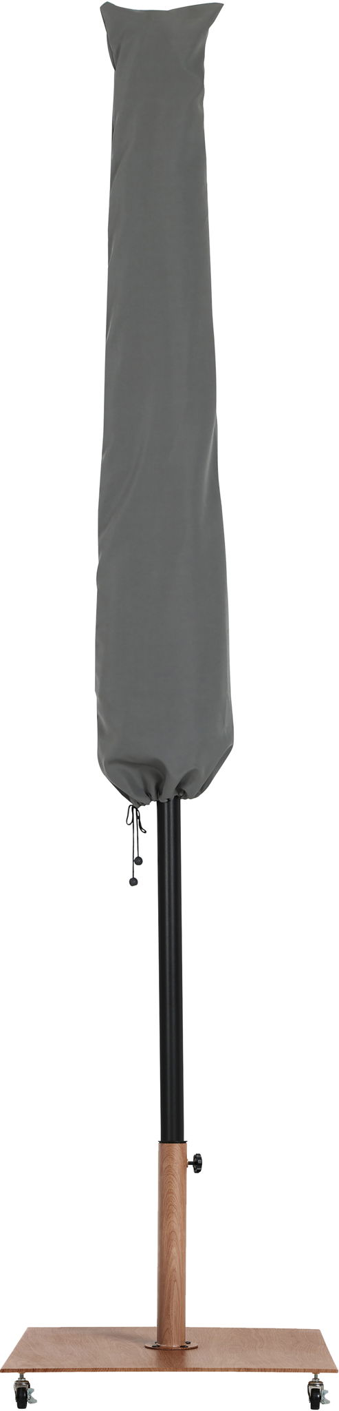 Fiji - Aluminum Patio Umbrella With Square Teak And Black Base
