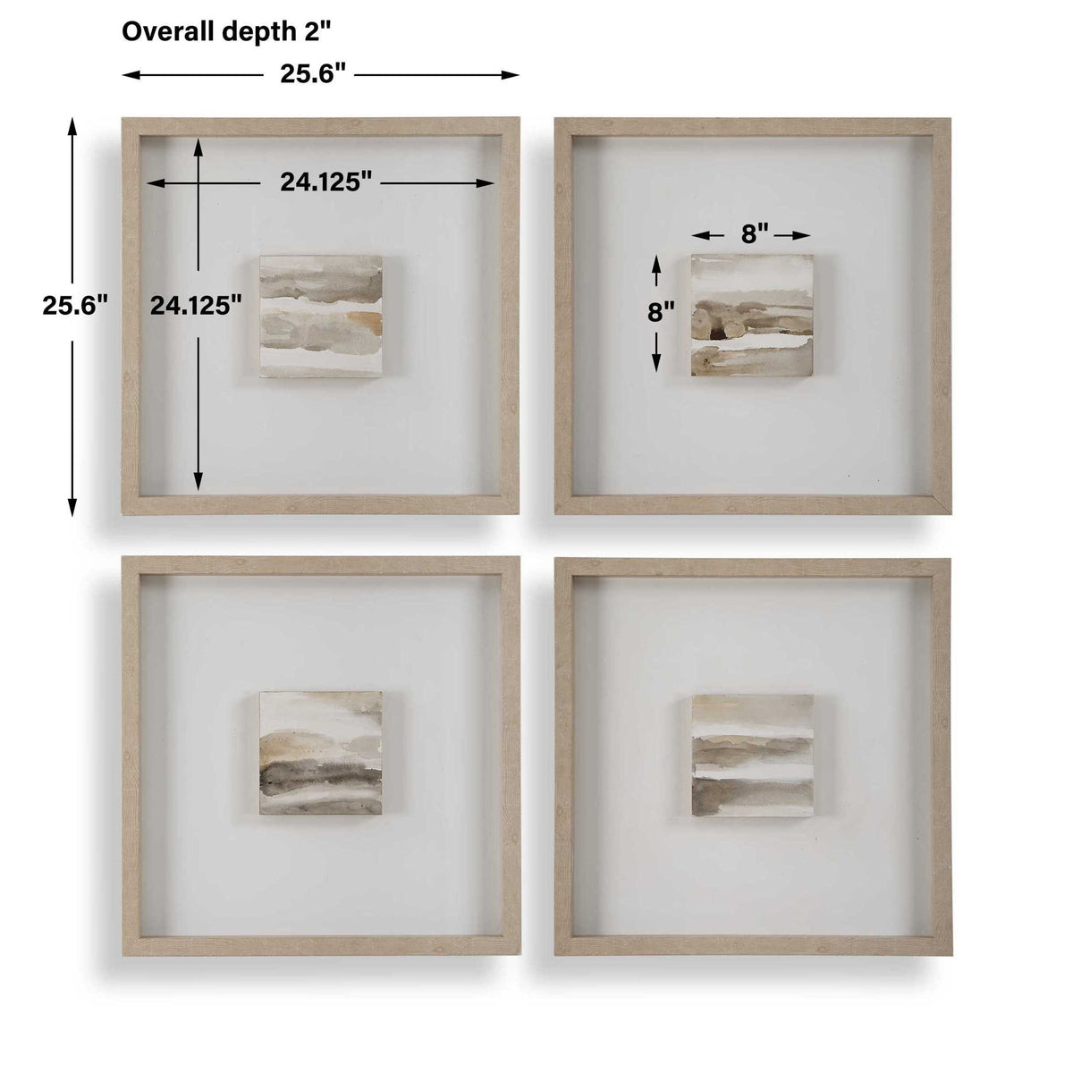 Studying Sepia - Hand Painted Canvases (Set of 4) - Light Brown