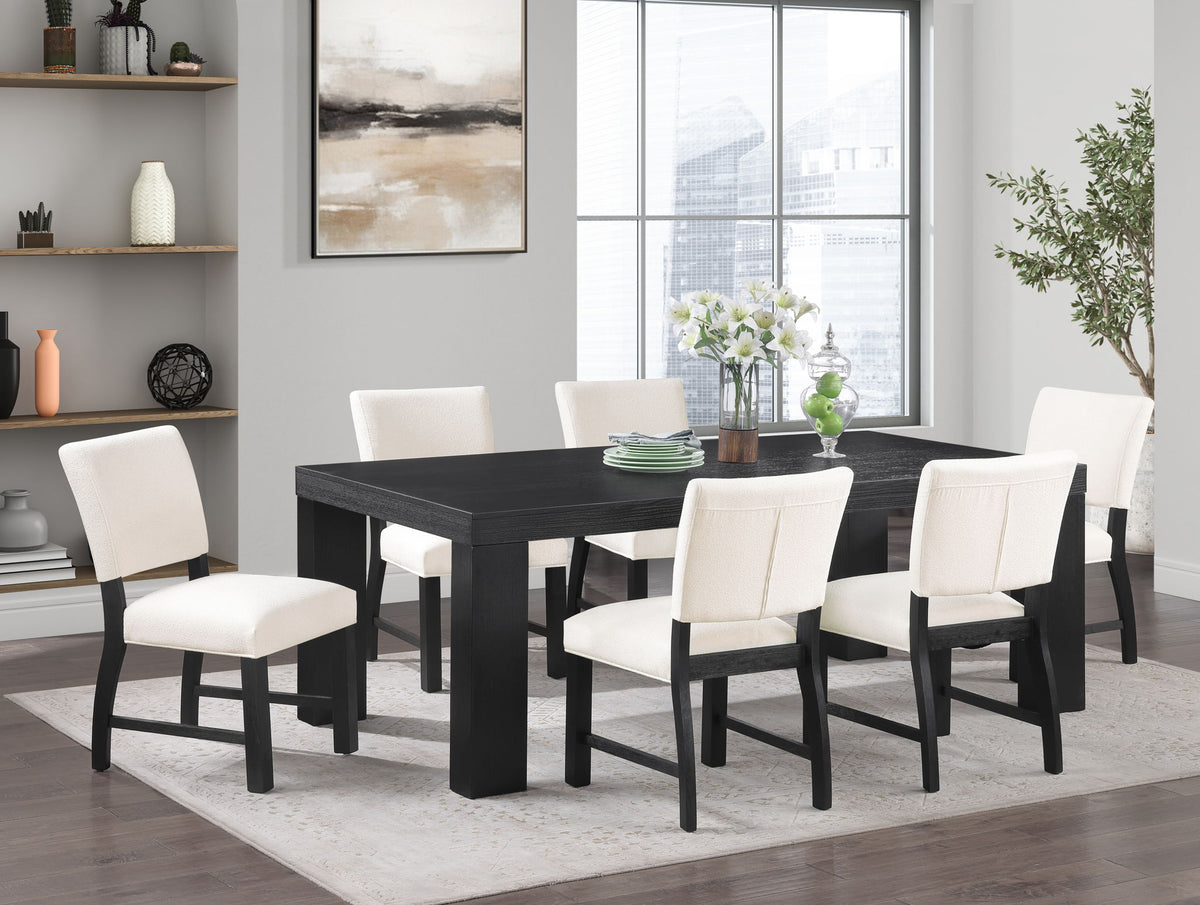 Taylor - 7 Piece Dining Set - White / Black
