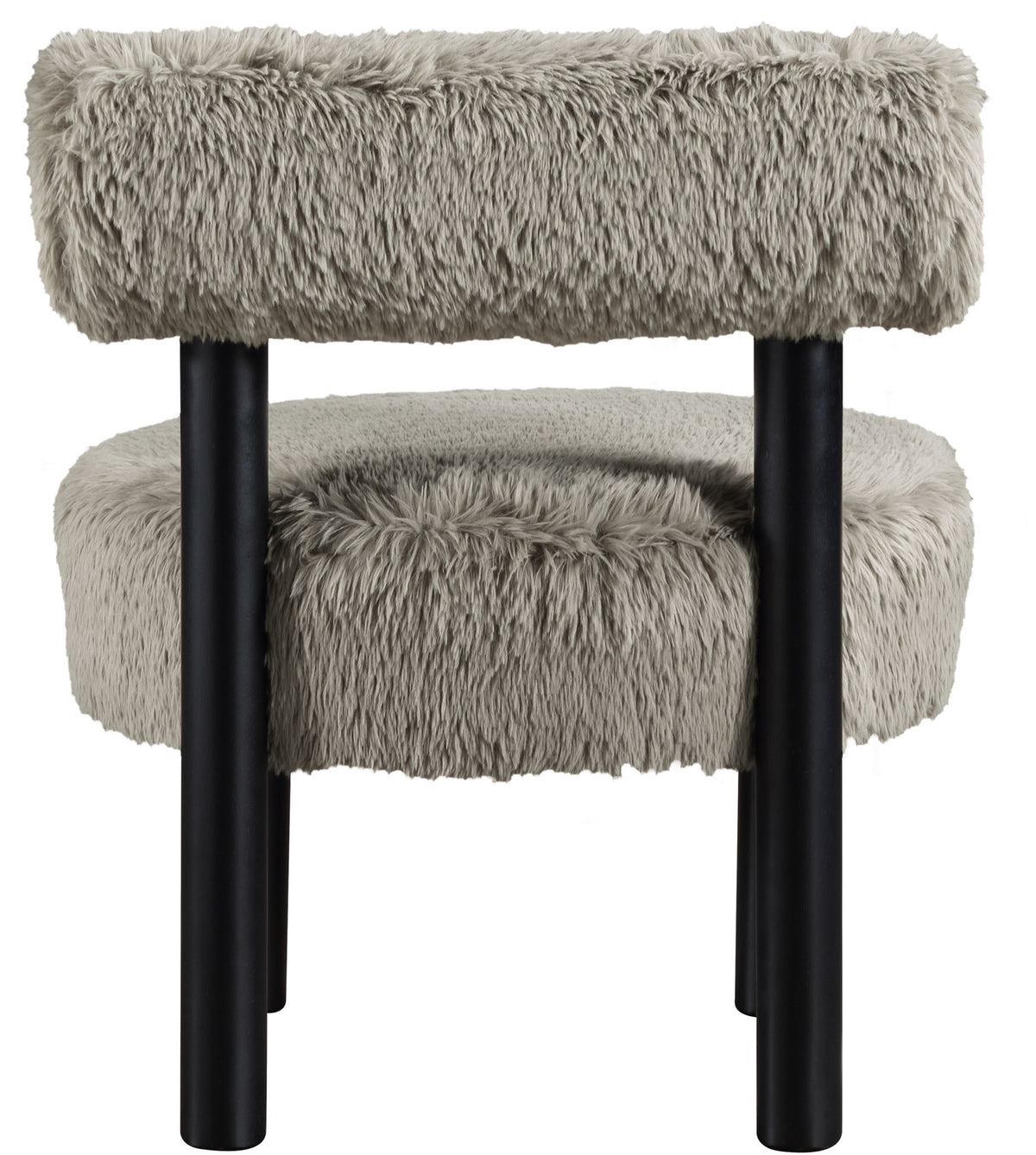 Ambre - Vegan Shearling Fabric Upholstered Accent Chair - Taupe