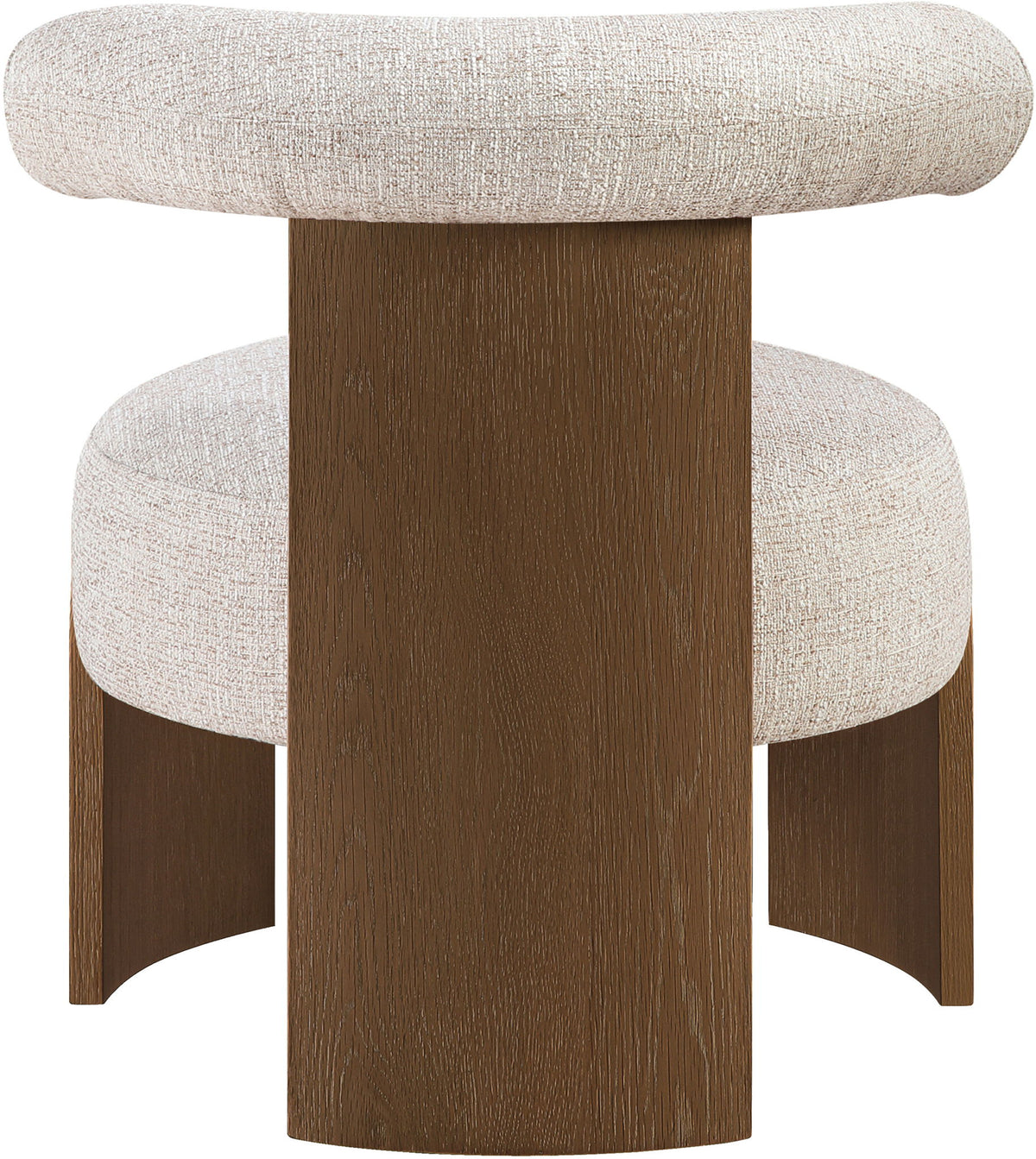 Calder - Linen Textured Fabric Upholstered Accent Chair - Painted Brown Base