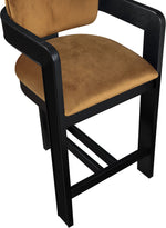 Sacha - Velvet Stool With Black Base