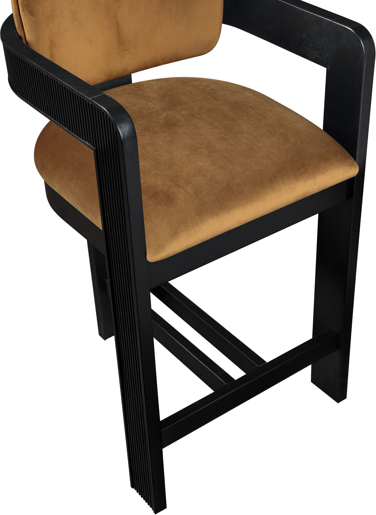 Sacha - Velvet Stool With Black Base