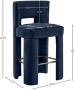 Zuno - Velvet Performance Fabric Upholstered Bar Stool (Set of 2)