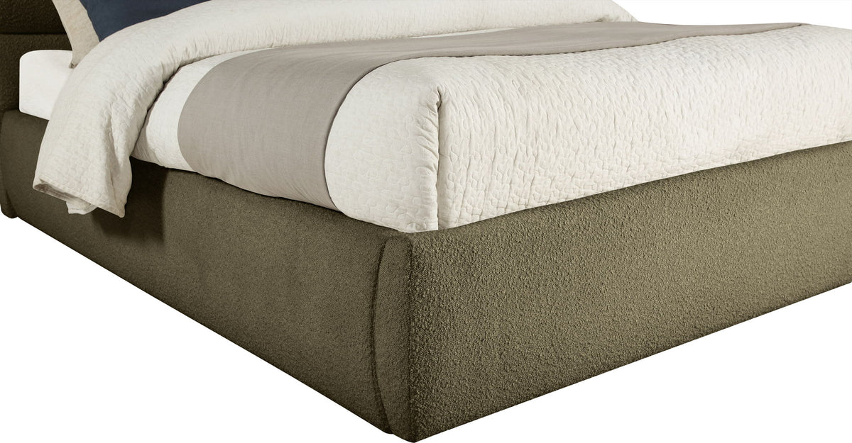Adam - Boucle Fabric Bed With 89" Headboard