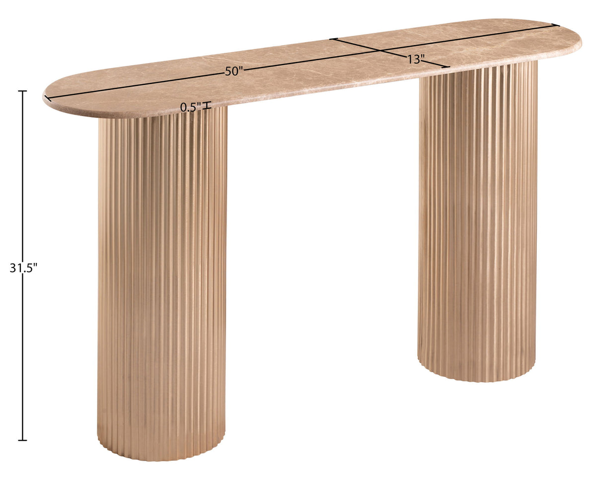 Cindra - Genuine Marble Top And Iron Base Console Table