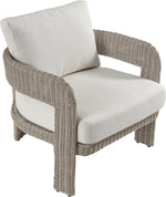 Sandbay - Olefin Water Resistant Fabric And Wicker Outdoor Patio Accent Chair