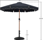 Amalfi - Patio Umbrella - Black Base / Light Brown Pole