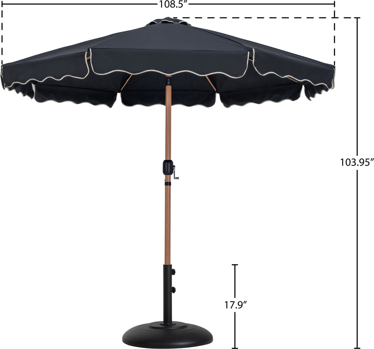 Amalfi - Patio Umbrella - Black Base / Light Brown Pole