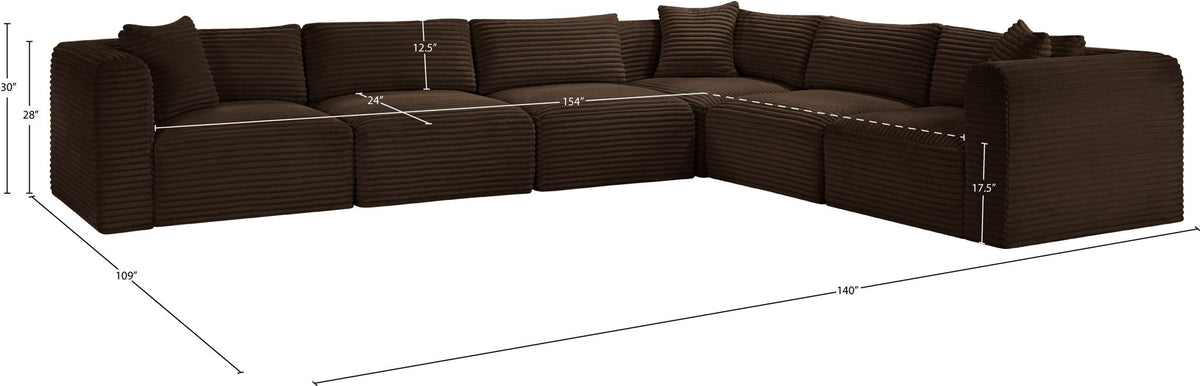 Shaggy - 6 Piece Modular Corner Sectional