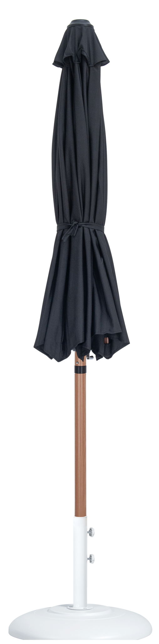 Fiji - Aluminum Patio Umbrella With Round White And Teak Base
