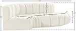 Arc - Velvet 4 Piece L-Shaped Modular Sofa