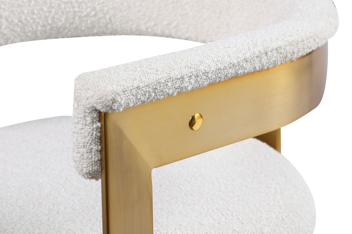 Romeo - Boucle Dining Chair With Gold Base (Set of 2)