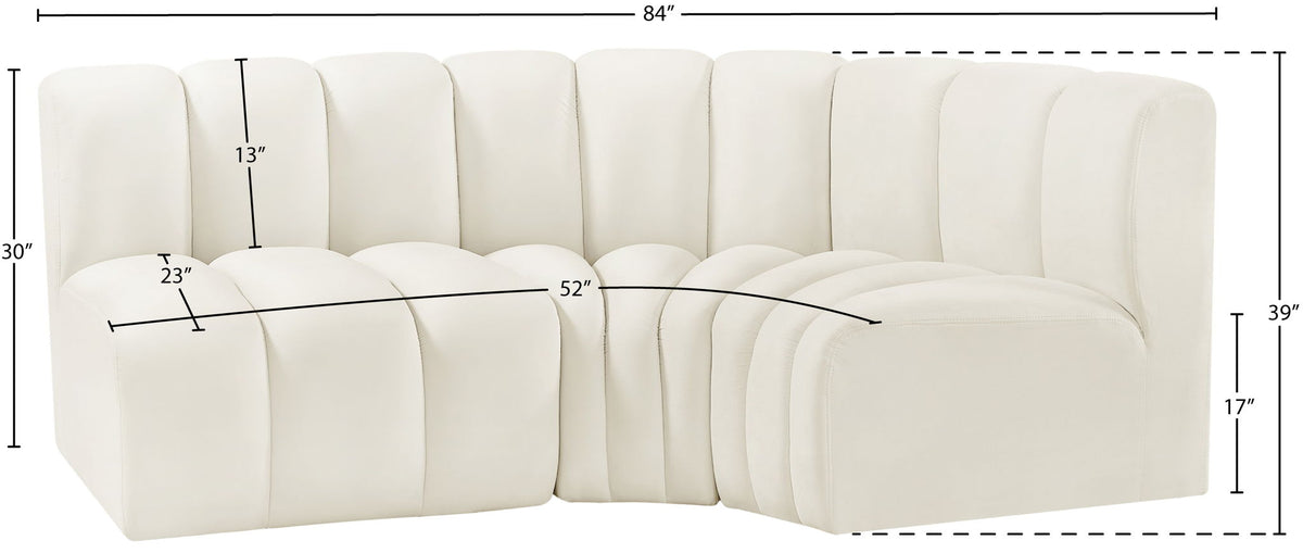 Arc - Velvet 3 Piece Sofa