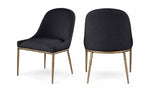 Ferro - Upholstered Dining Side Chair With Brushed Gold Legs