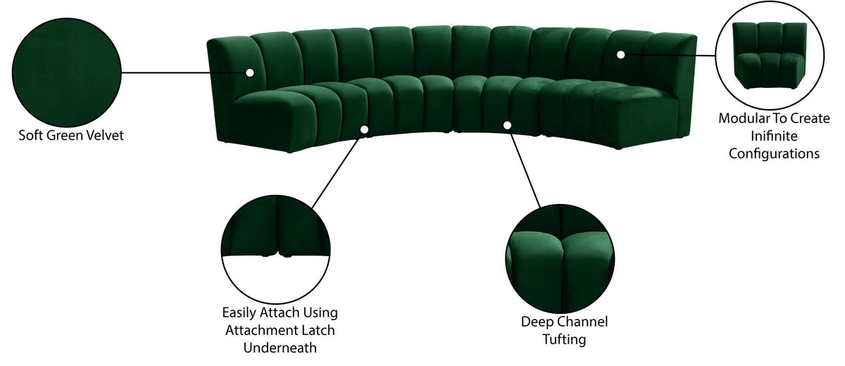 Infinity - 4 Piece Velvet Modular Sectional