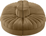 Rummi - Oval Velvet Performance Fabric Upholstered 6 Piece Modular Sectional
