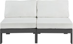 Nizuc - Outdoor Patio 2 Seat Armless Modular Sofa With Gray Frame