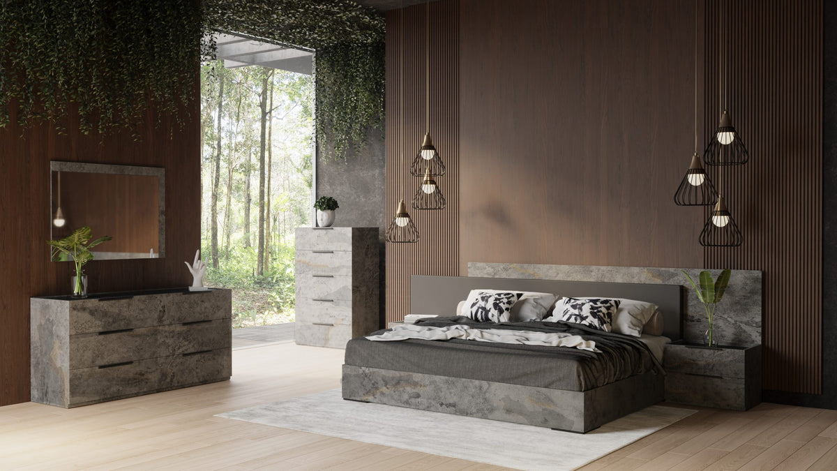 Ferrara - Queen Modern Volcano Oxide Grey Bed with Nightstands by VIG Furniture - View 2
