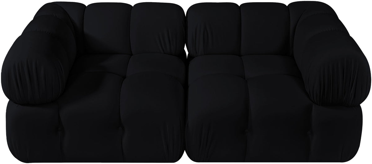 Orin - Velvet Performance Fabric Upholstered 2 Piece Modular Sofa (2 Corner Chairs)