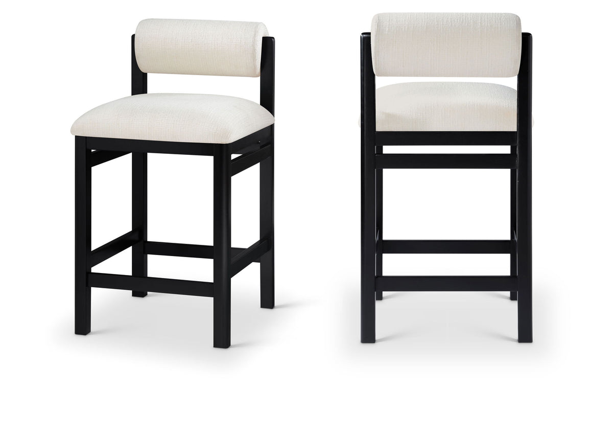 Roundhill - Fabric Counter Stool - Black Frame