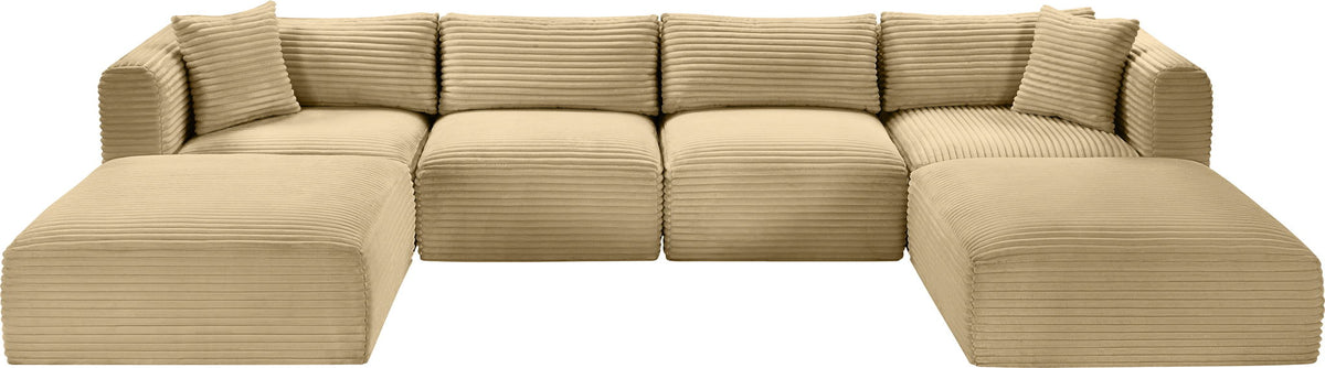 Shaggy - 6 Piece Modular Sectional With 2 Ottomans