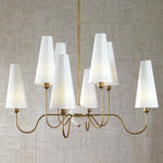 Elle - 8 Light Chandelier - Brass / White