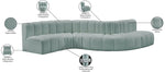 Arc - Faux Leather 6 Piece Curved Modular Sofa
