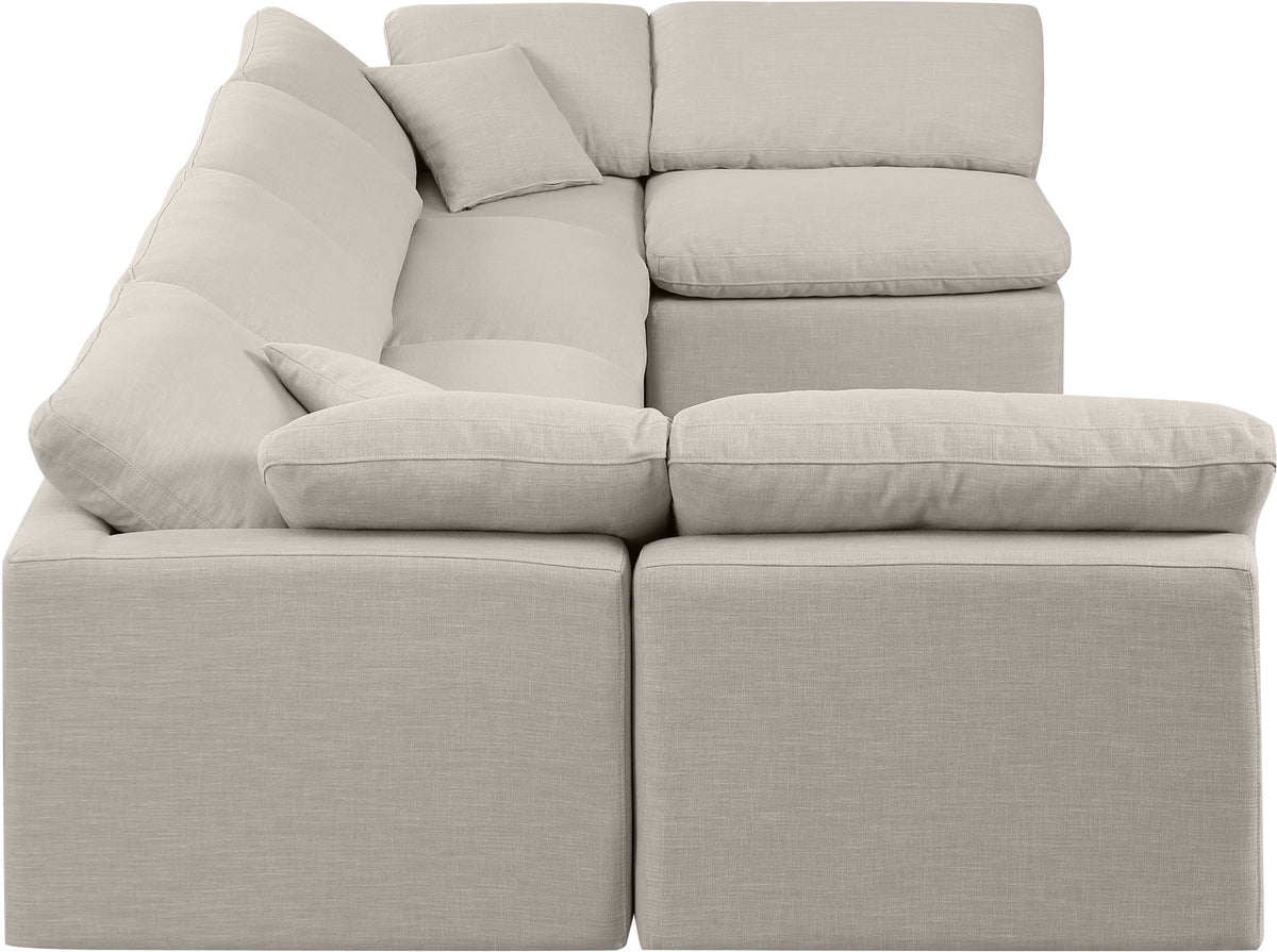 Indulge - Linen 6 Piece Modular U-Shaped Sectional