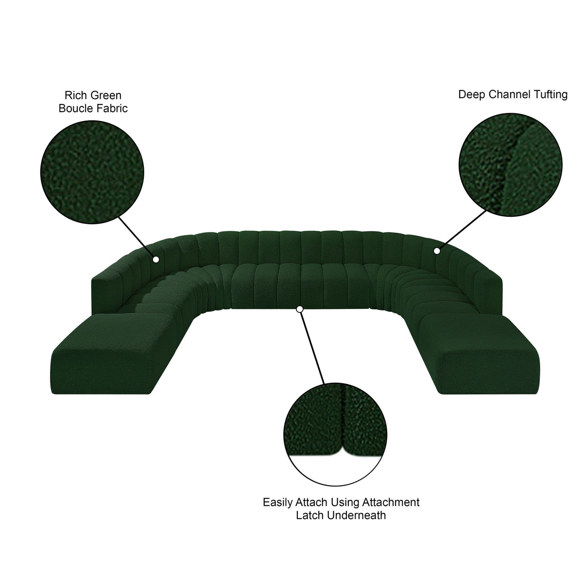 Arc - Boucle Fabric Modular Sectional