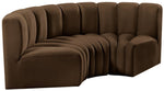 Arc - Velvet 3 Piece Modular U-Shaped Sofa