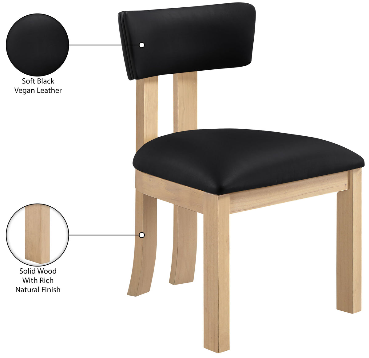 Lavrin - Vegan Leather Dining Side Chair (Set of 2) - Natural Base