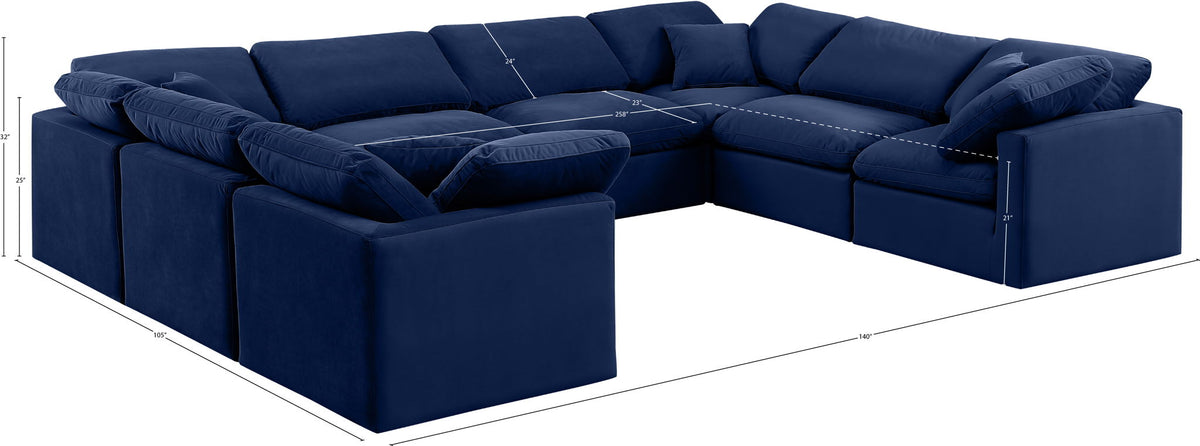 Indulge - Velvet 8 Piece Modular Sectional