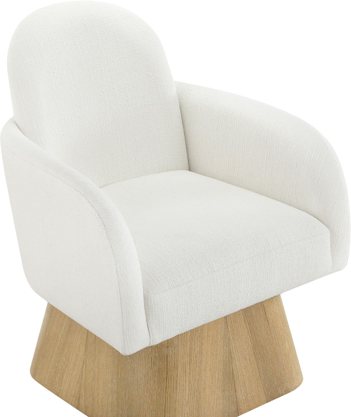 Marlowe - Linen Textured Fabric Upholstered Swivel Accent Chair - Stained Natural
