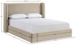 Kendall - Velvet Upholstered Bed - Cream