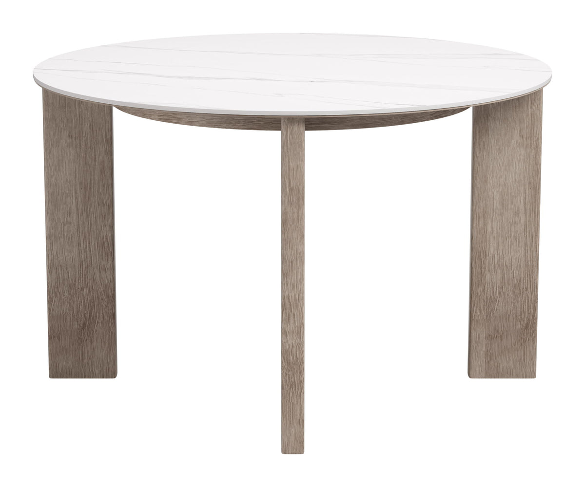 Oceanveil - Round Dining Table - White / Light Brown