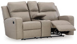 Lavenhorne - Dbl Rec Loveseat W/Console - Pebble