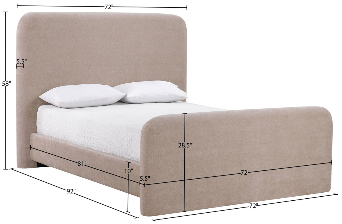 Fira - Chenille Fabric Upholstered Bed