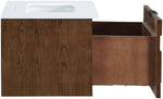 Leonardo - Engineered Stone And Solid Wood 24" Wall Mounted Bathroom Vanity