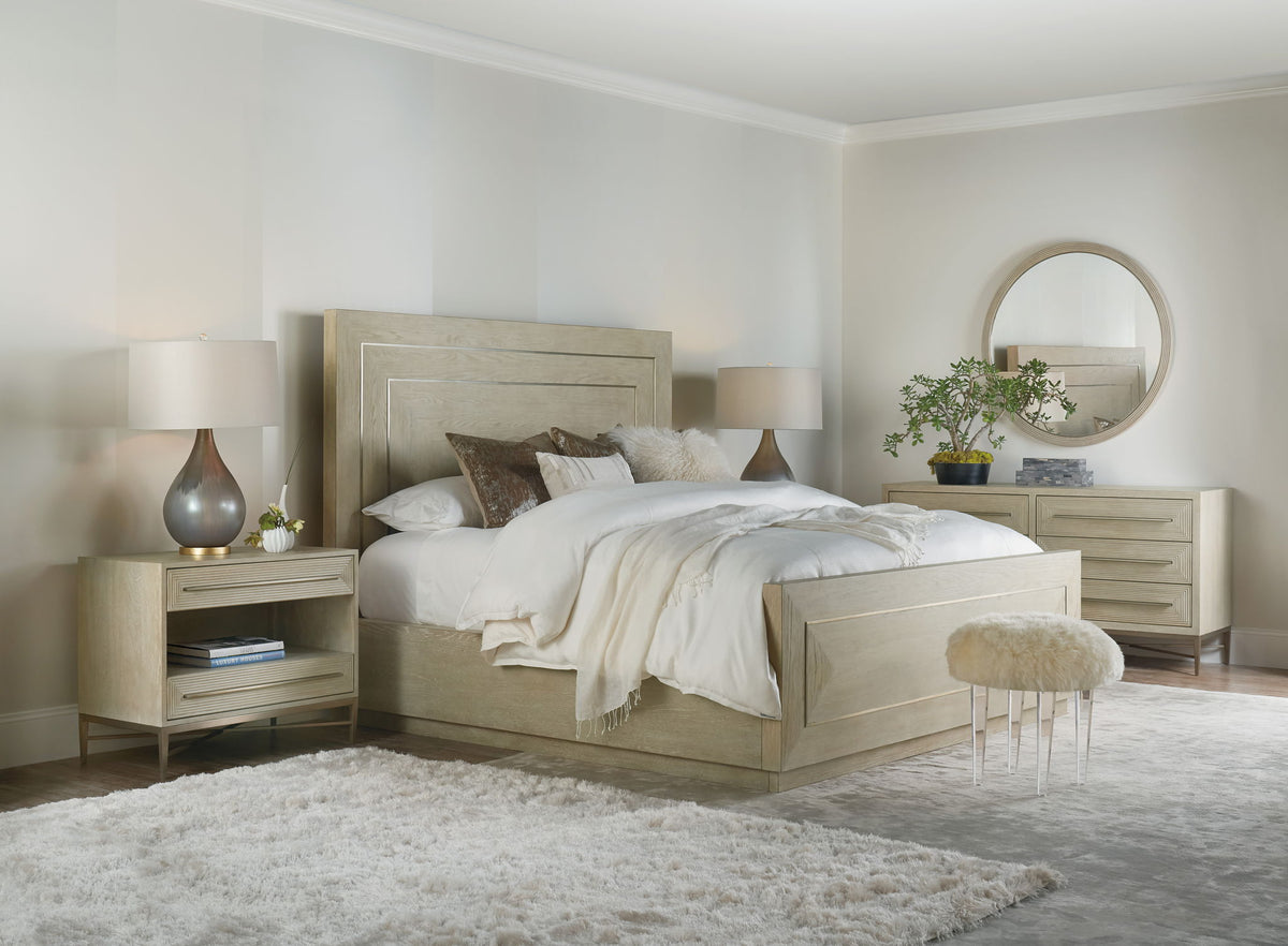 Cascade - Round Mirror - Light Brown